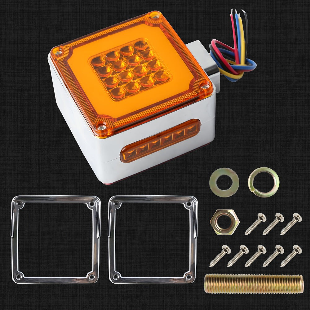 LED Side Marker Lights Square Truck Cab Clearance Lights 12V Waterproof Turn Signal Indicator Side Lights for Cars Trucks Trailers