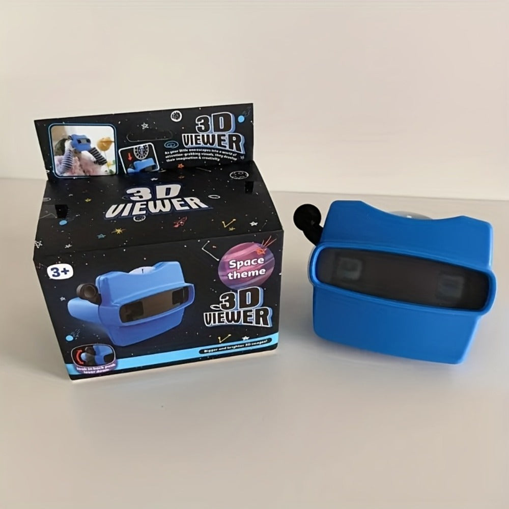 3D Slide Viewer Toy for Kids Ages 3+, Screen-Free Sideshow Projector with Space Ocean Animals Dinosaurs Slides