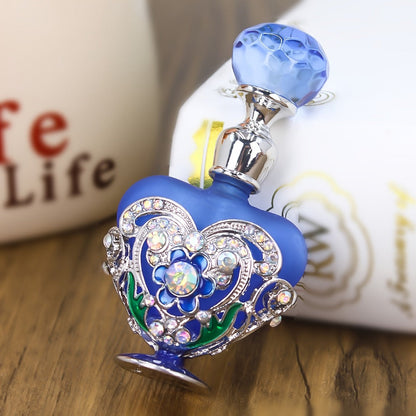 Refillable Perfume Bottle 10ml Vintage Glass Travel Atomizer Essential Oil Dispenser Portable Mini Spray Bottle Enamel Peach Heart Design