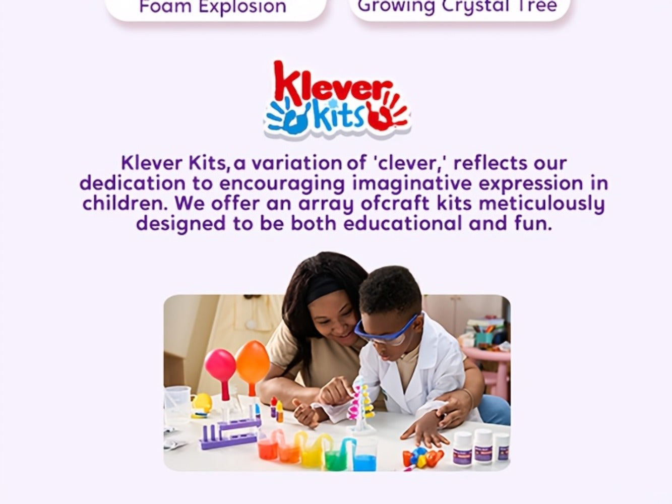 STEM Science Kit for Kids 50+ Experiments, Crystal Tree Growing Kit, Lava Lamp, Volcano Chemistry Set