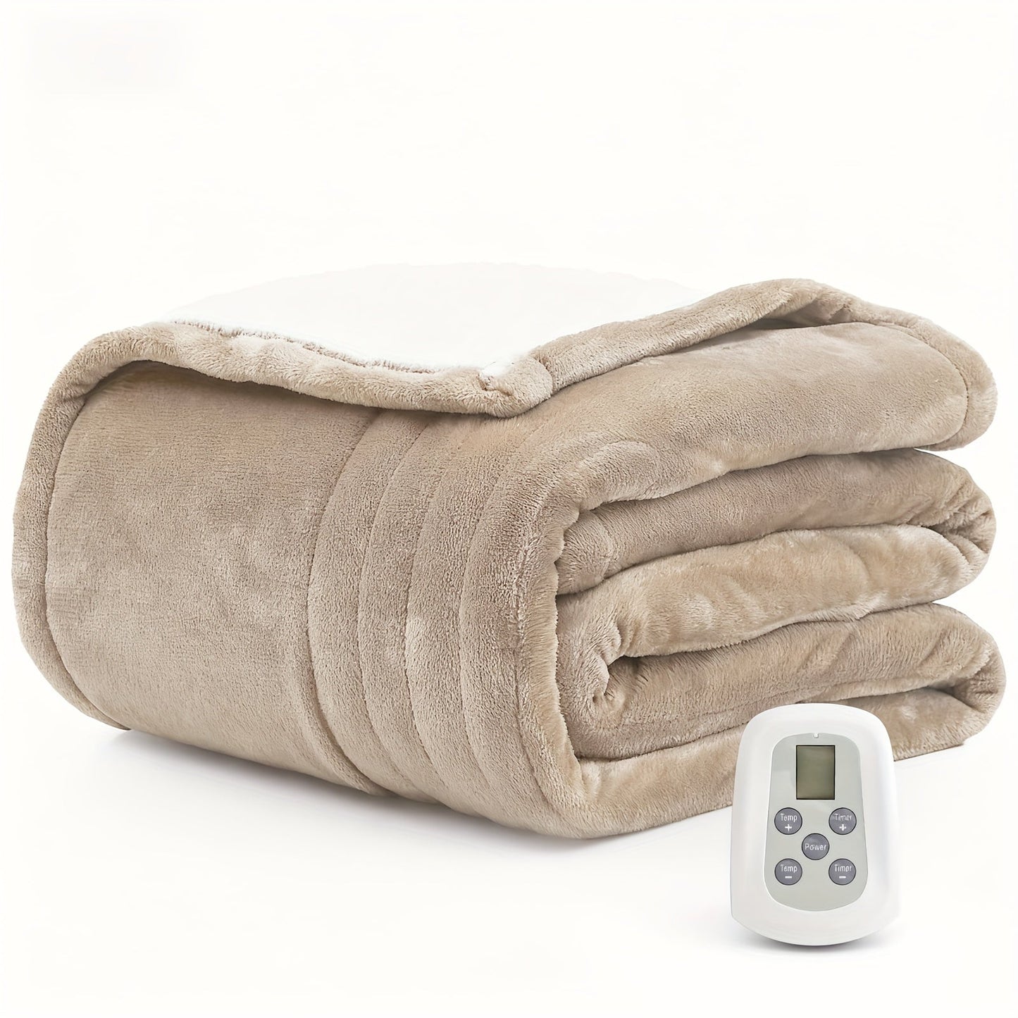 Dual Control Electric Heated Blanket with 10 Heat Levels - Auto Shutoff, Overheat Protection, Fast Heating