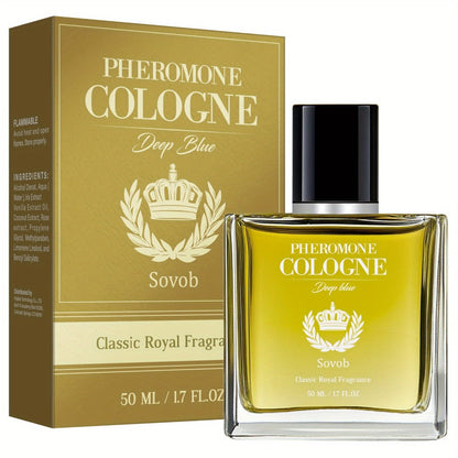 Men's Pheromone Cologne 50ml, Natural Fresh Aromatic Scent, Confidence Boosting Fragrance Spray for Men