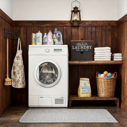 Dryer Sheet Holder with Drawer & Lid, Farmhouse Wood Laundry Pod Dispenser, Wall Mount or Countertop Organizer for Laundry Room Storage