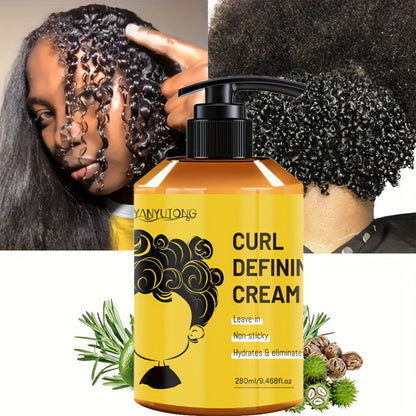 YANYULONG 280ml Curl Styling Cream with Avocado, Castor, Argan, Rosemary and Sweet Almond Oils