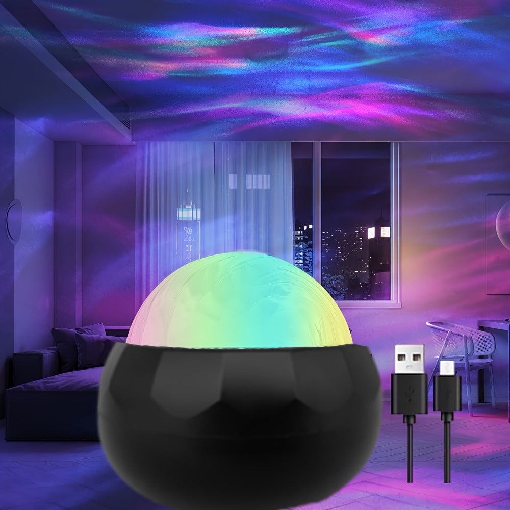 Aurora Magic Ball Light USB Plug-In with Remote, Color Rotating Aurora Borealis Effect Night Light for Bedroom