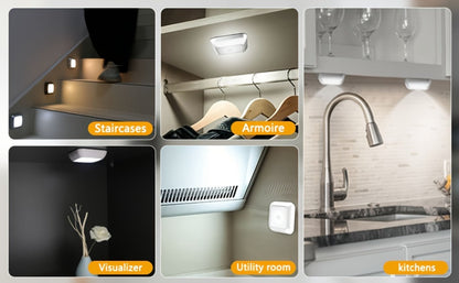 Two-Piece Square Battery Night Light Set with Motion Sensors in Cool or Warm Light Options