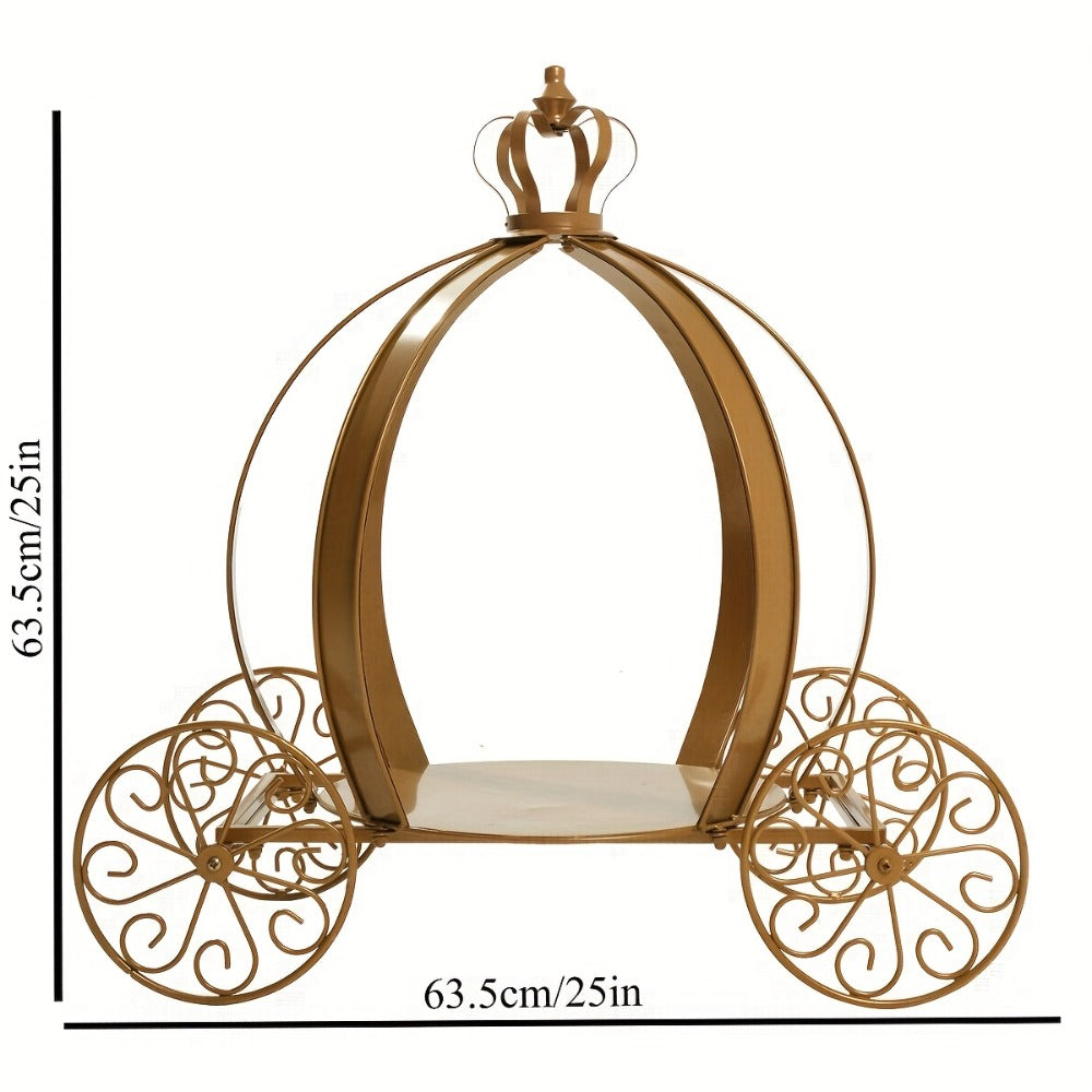 Cinderella Pumpkin Carriage Cake Stand 25 Inch - Princess Wedding Centerpiece Decoration for Entryways, Bedrooms and Living Spaces