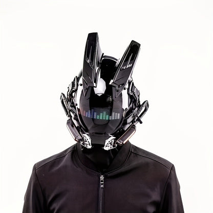 LED Wireless Cyberpunk Mask Light Up, Remote Control Sci-Fi Face Mask for Halloween, Bar Club Rave Party