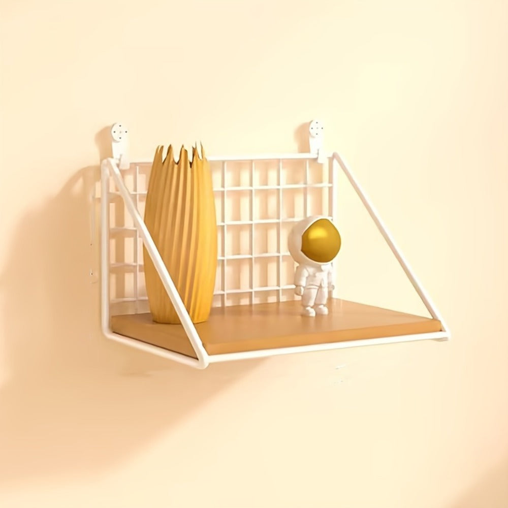 Metal Floating Wall Shelf, No Drill Wall Mounted Storage Rack for Bathroom, Living Room & Bedroom