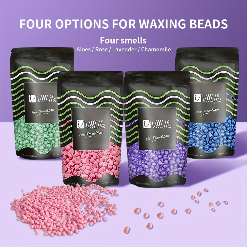 No Strip Hard Wax Beans for Brazilian Bikini Face Eyebrow Legs Underarms Full Body Hair Removal Home Waxing Kit for Women Men 50g per Bag 4