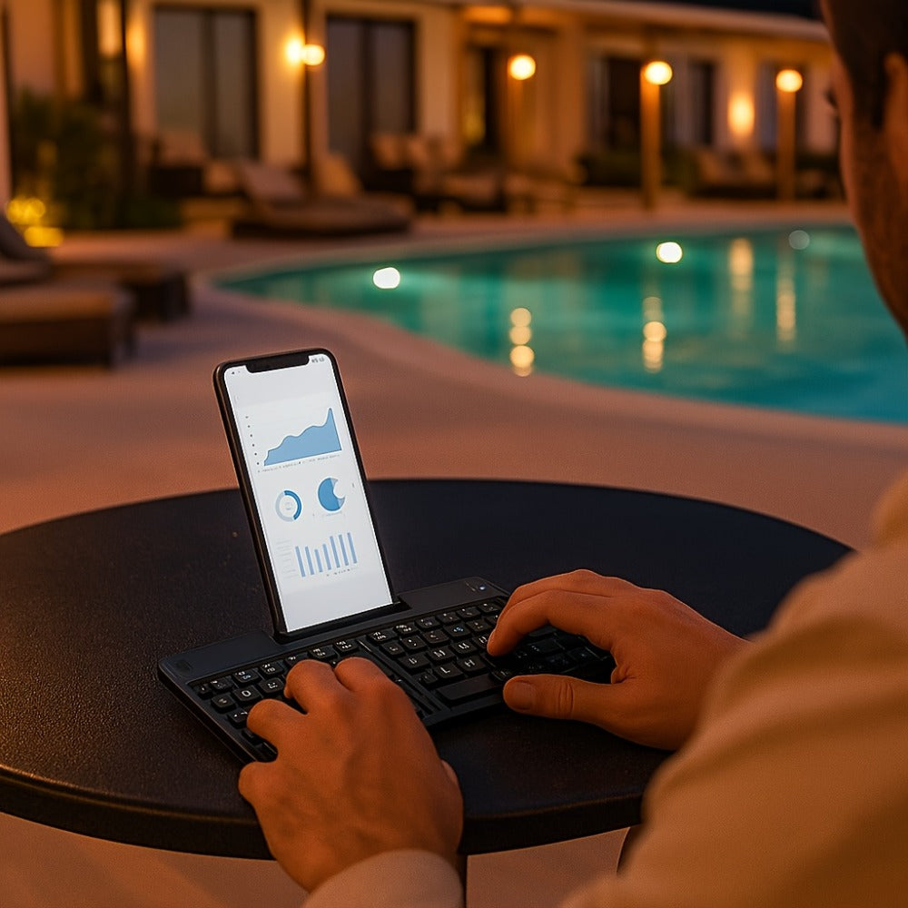 7.3mm Ultra-Slim Magnetic Wireless Keyboard Rechargeable Foldable Compact Bluetooth Keyboard for an Everyday Personal Care Routine