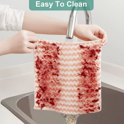Microfiber Cleaning Cloths 18 Pack Ultra-Fine Fiber Reusable Dishwashing Cloths Knit Texture Multi-Color Assorted for Home Kitchen Dish