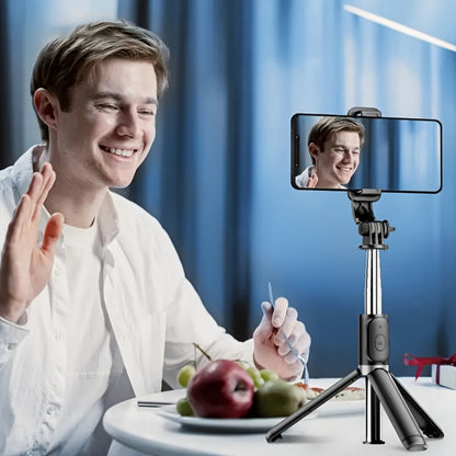 360° Rotating Selfie Stick Tripod 40 Inch Retractable Floor Stand with Wireless Remote & Anti-Shake Base