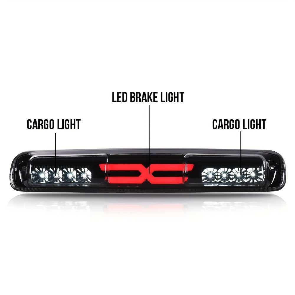 LED Third Brake Light High Mount Stop Lamp for 1999-2007 Chevy Silverado GMC Sierra 1500 2500 3500 HD with Turn Signal & Reverse Light Smoky