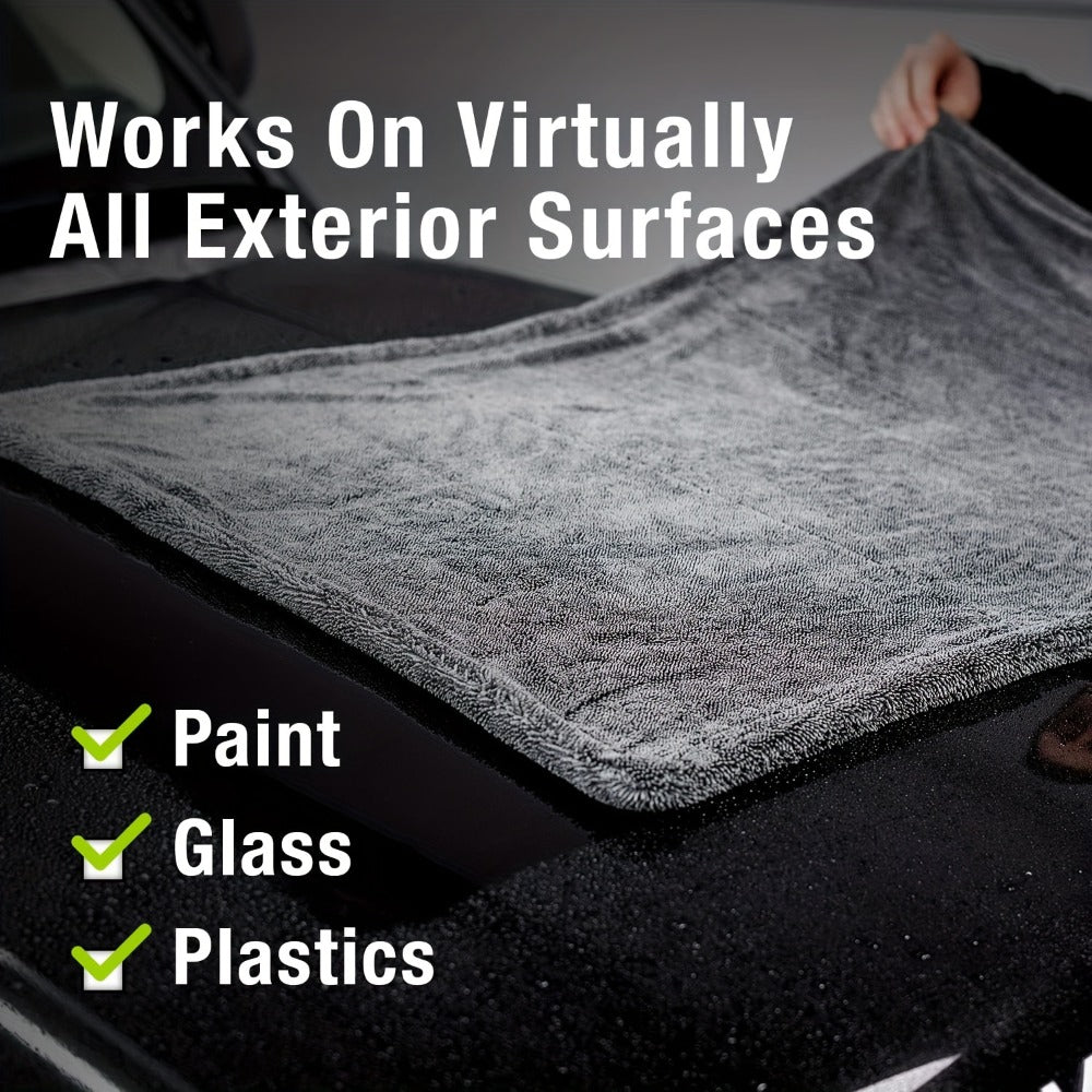 Microfiber Car Drying Towel 1300GSM – Edgeless Streak-Free Quick-Dry Detailing Towel, High Absorbency, XL Size 24x16" & 24x36" for Car