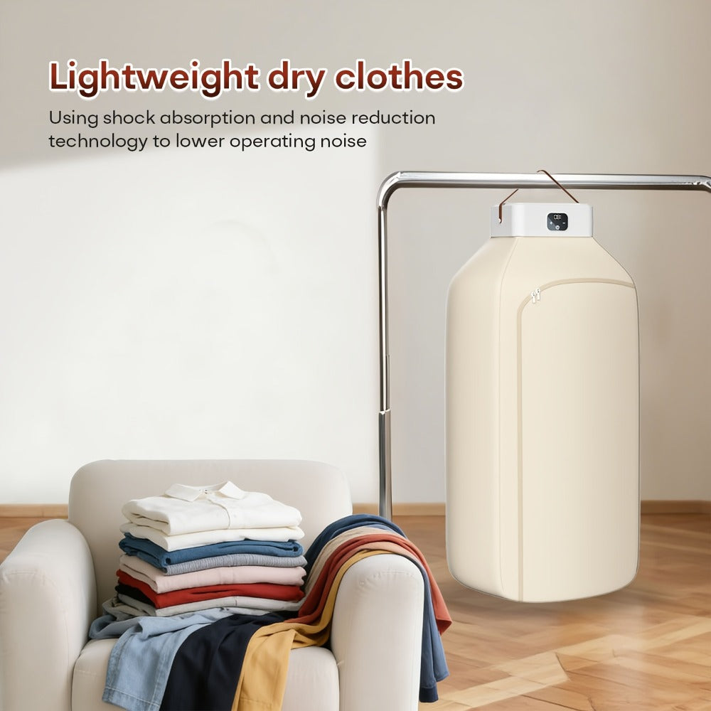 Foldable Clothes Dryer Smart Touch Screen Two-Speed Control Timer Function with Dry Bag Quick Drying Compact Design for Apartments Dorms RVs