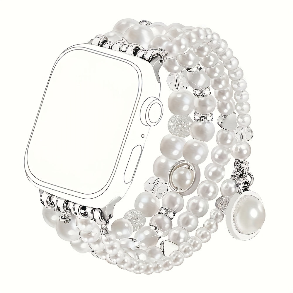 Pearl Watch Band for Apple Watch Series 11 10 9 8 7 6 5 4 3 2 1 SE Bling Jewelry Bracelet Strap for an Everyday Personal Care Routine