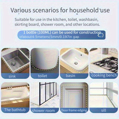 Tile Grout Sealant Gap Filler for Kitchen & Bathroom, Odorless Strong Adhesive Tile Refill Agent for Sink Floor Wall Cracks
