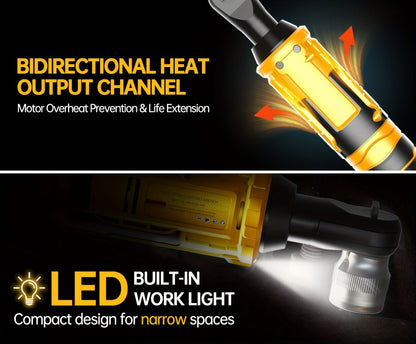 Cordless Electric Ratchet Wrench 3/8'' & 1/2'' Drive, Compatible with Dewalt 20V Max Battery, 88 Ft-lb High Torque