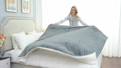 Sherpa Fleece Comforter Set Extra Thick Plush Microfiber Reversible Soft Warm Luxury Bed Blanket Twin XL Full Queen King 10 Colors
