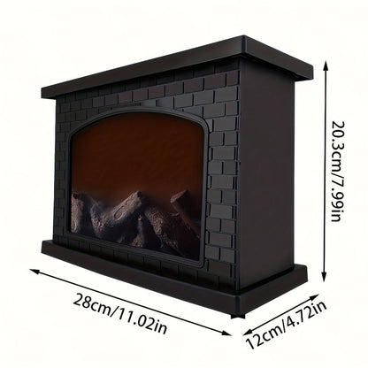 Simulated Charcoal Flame Fireplace Light, Battery & USB Powered Vintage Indoor Mood Light for Christmas Halloween Patio Decoration