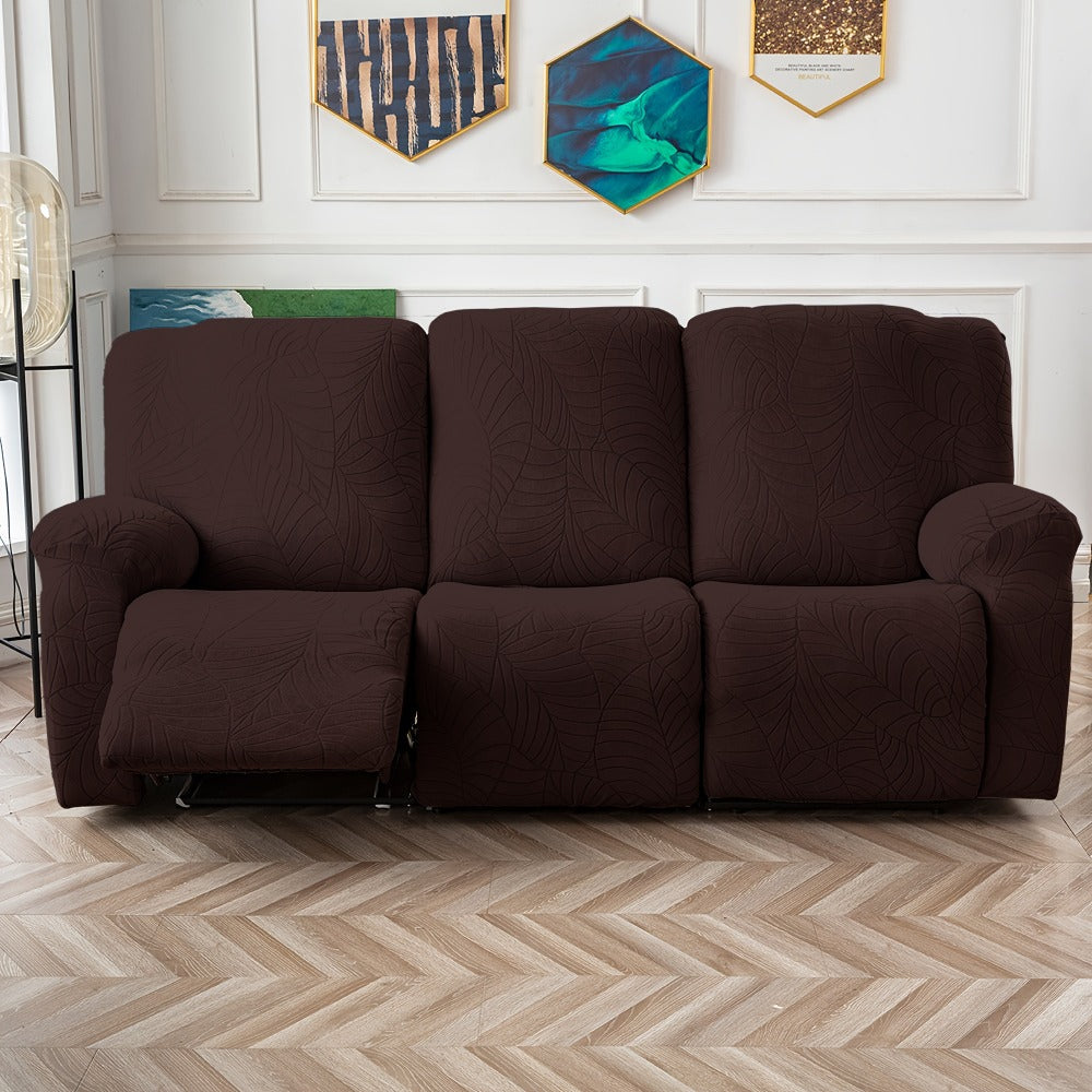 Sofa Cover Big-Leaf Jacquard High-Stretch Recliner Slipcover for 1, 2 or 3 Seats and Console Loveseats