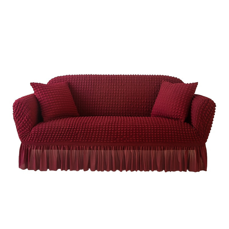 Sofa Cover Seersucker Stretch Slipcover with Elastic Band Closure for 1 to 4-Seater Sofas in Eight Colors