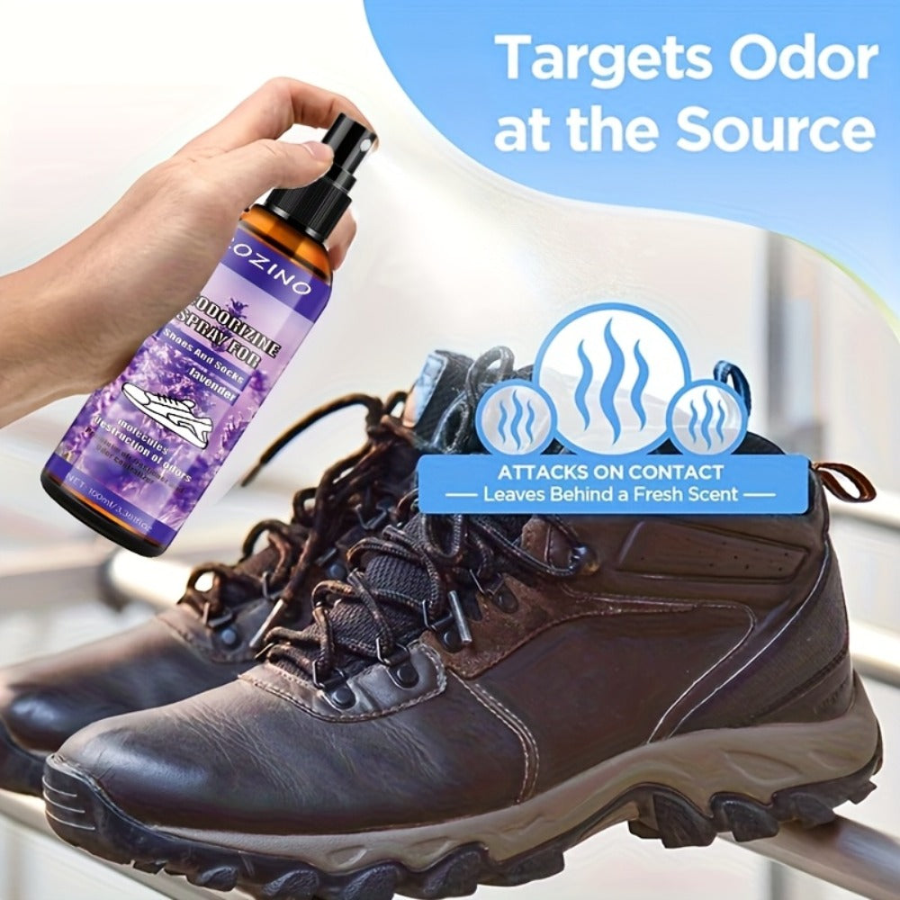 Foot Deodorizer Spray for Feet Socks & Shoes, Lavender Scent, Fast-Drying Odor Control, Glycerin Formula