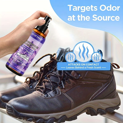 Foot Deodorizer Spray for Feet Socks & Shoes, Lavender Scent, Fast-Drying Odor Control, Glycerin Formula