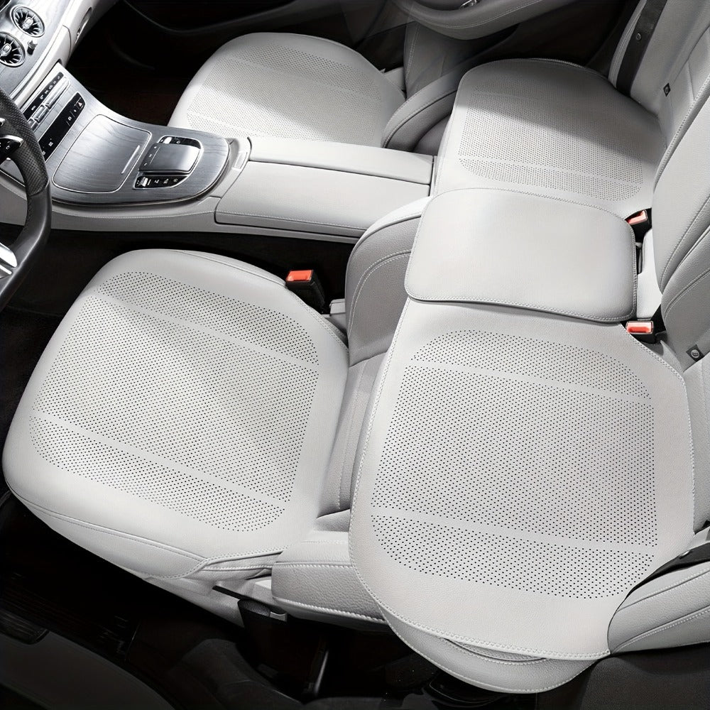 Perforated Car Seat Cushion Single Pad with 45 x 55cm Size and Black, White, Orange or Brown Color Options
