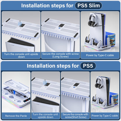 PS5 Cooling Stand with 16 Game Slots & LED Light for an Everyday Personal Care Routine, with the Listed Configuration