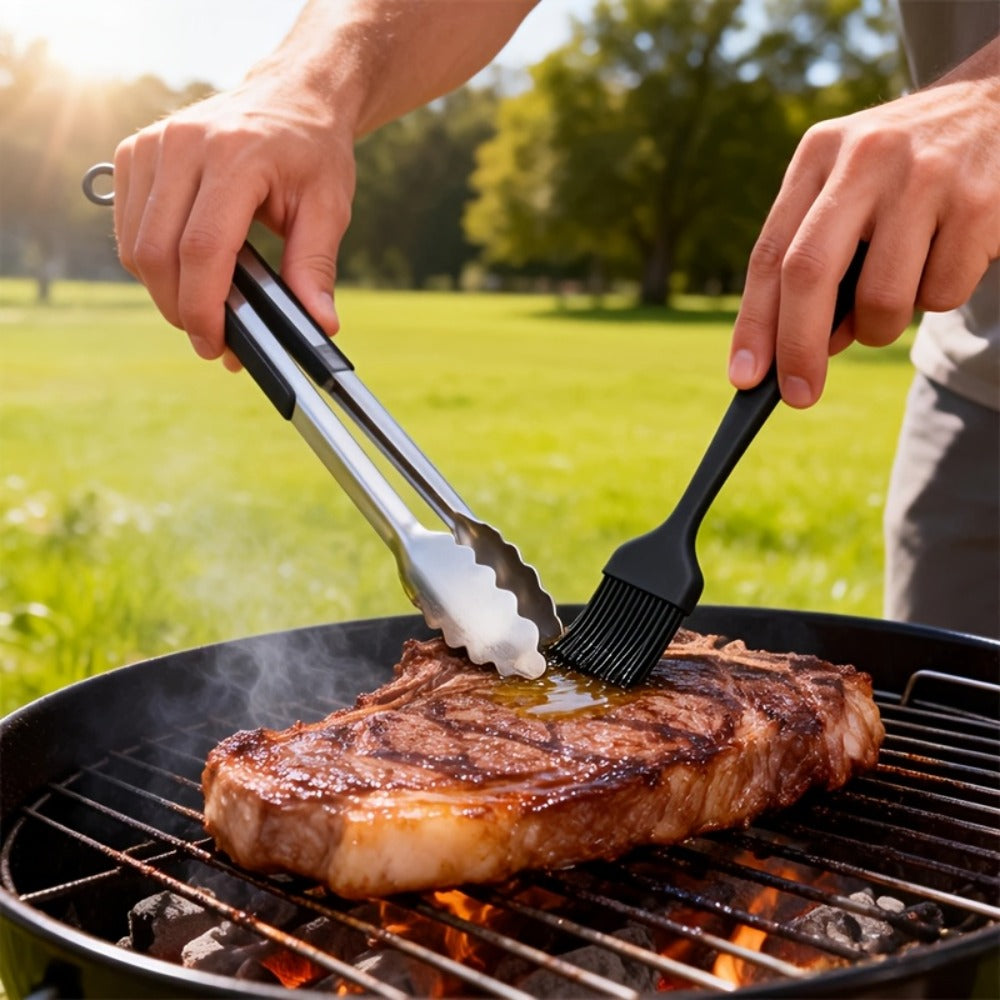 Griddle Accessories Kit 34 Piece Stainless Steel – Flat Top Grill Set with Enlarged Spatulas, Basting Cover