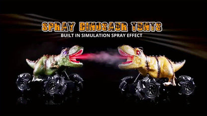 Remote Control Car, Dinosaur Monster Truck with Side Drift, LED Lights, Sound and Spray or No-Spray Options