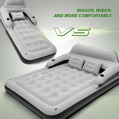 Inflatable Air Mattress with Backrest Pillow & Built-in Pump, Self-Inflating Portable Camping Bed for Outdoor Hiking Travel