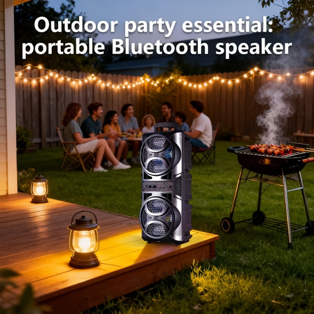 RGB Dual Speaker Portable Bluetooth Stereo Sound System with Subwoofer, Ambient Lighting, Two Speaker Sizes
