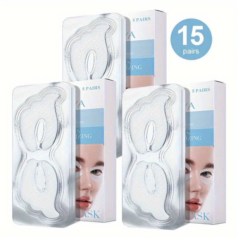 Marine Collagen & Niacinamide Eye Mask 15 Pairs 3 Boxes – Butterfly Design Moisturizing Under Eye Patches for Dark Circles Puffiness