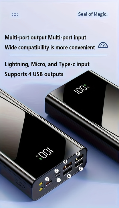 Power Bank 100000mAh 22.5W Super Fast Charging Two-Way USB-C Digital Display Large Capacity Portable Charger for Travel Camping Outdoor