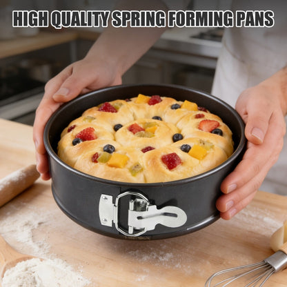 Springform Cake Pan Set, Nonstick Carbon Steel Cheesecake Pan with Removable Bottom & Locking Latch
