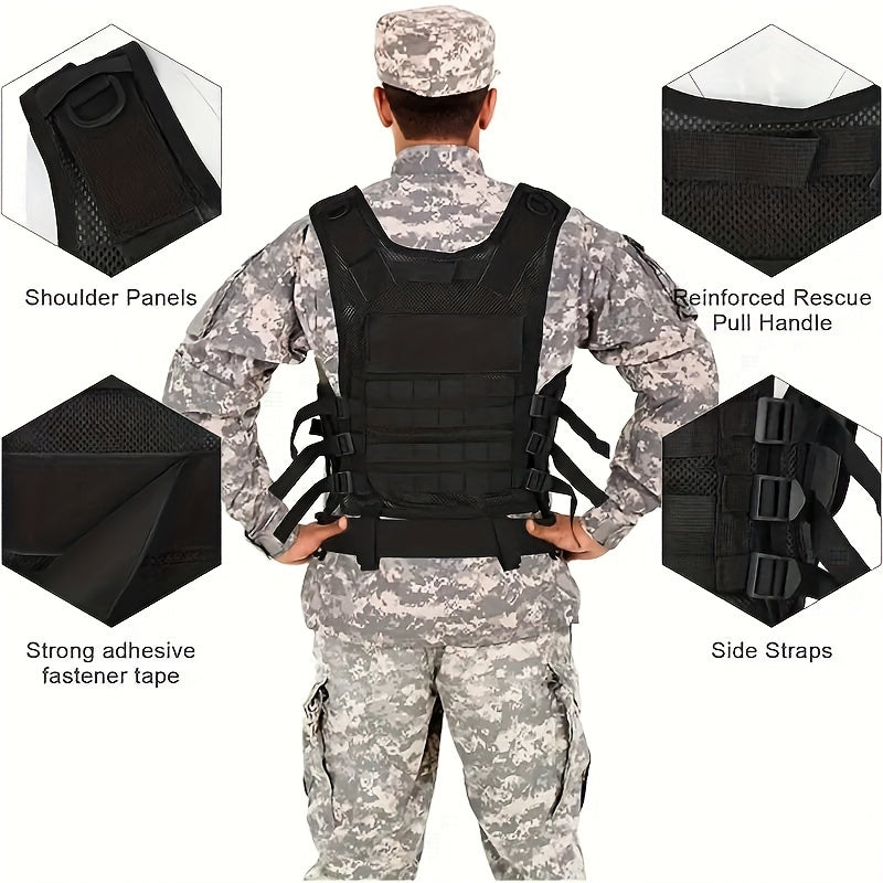 Tactical Fishing Vest with Quick Release – Lightweight Breathable Multi-Pocket Outdoor Vest for Men Camping Hiking Hunting Training