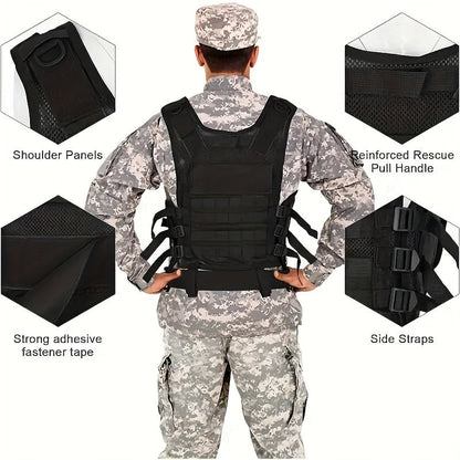 Tactical Fishing Vest with Quick Release – Lightweight Breathable Multi-Pocket Outdoor Vest for Men Camping Hiking Hunting Training