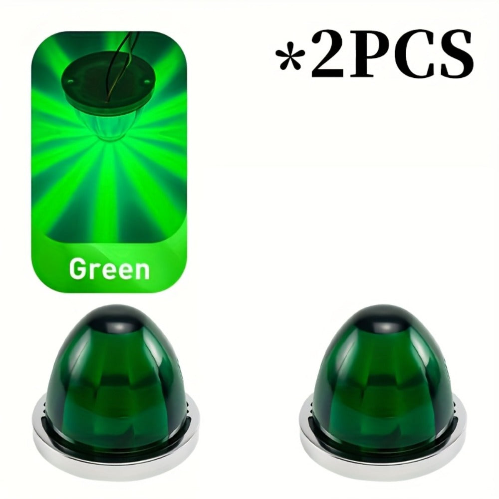 LED Side Marker Lights 2pcs Watermelon Shape Always-On Truck Side Indicator Lights Waterproof Easy Install for Semi-Trailers Boat Trailers