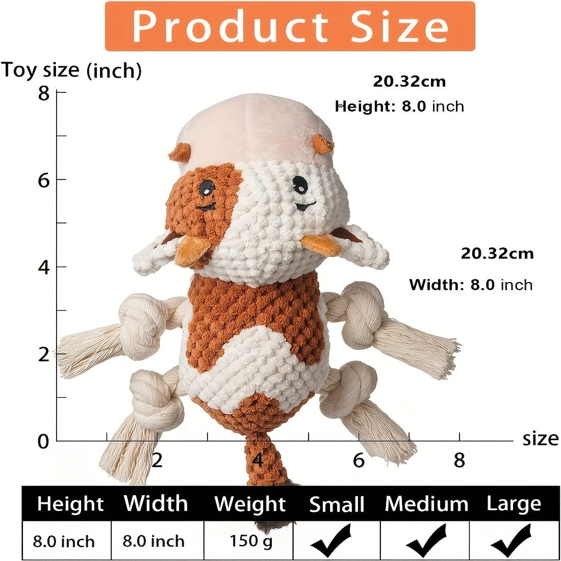 Squeaky Plush Cow Dog Toy with Crinkle Paper – Interactive Tug of War Chew Toy for Small Medium Large Dogs