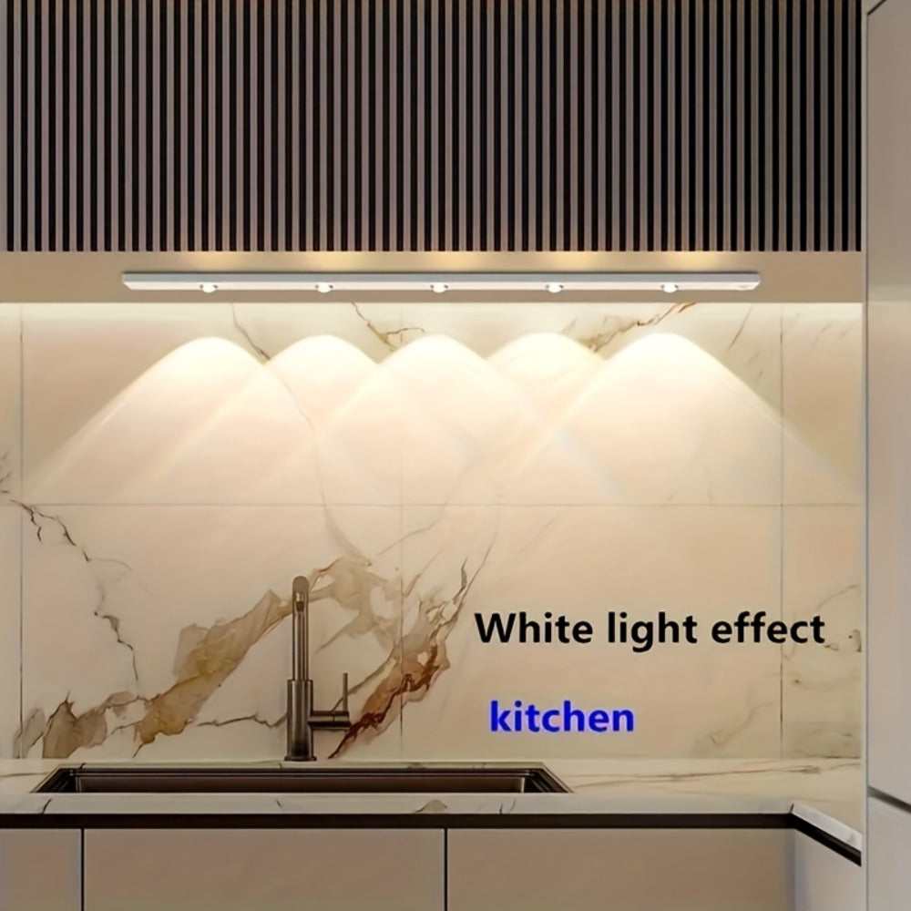 Motion Sensor Cabinet LED Strip Light USB Rechargeable 1400mAh - 3 Color Dimmable Wireless for Home Cooking, Dining and Outdoor Meals