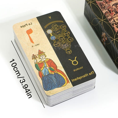 Kabbalah Tarot Deck 78 Cards, Traditional Divination Card Game with Ancient Wisdom & Spiritual Guidance