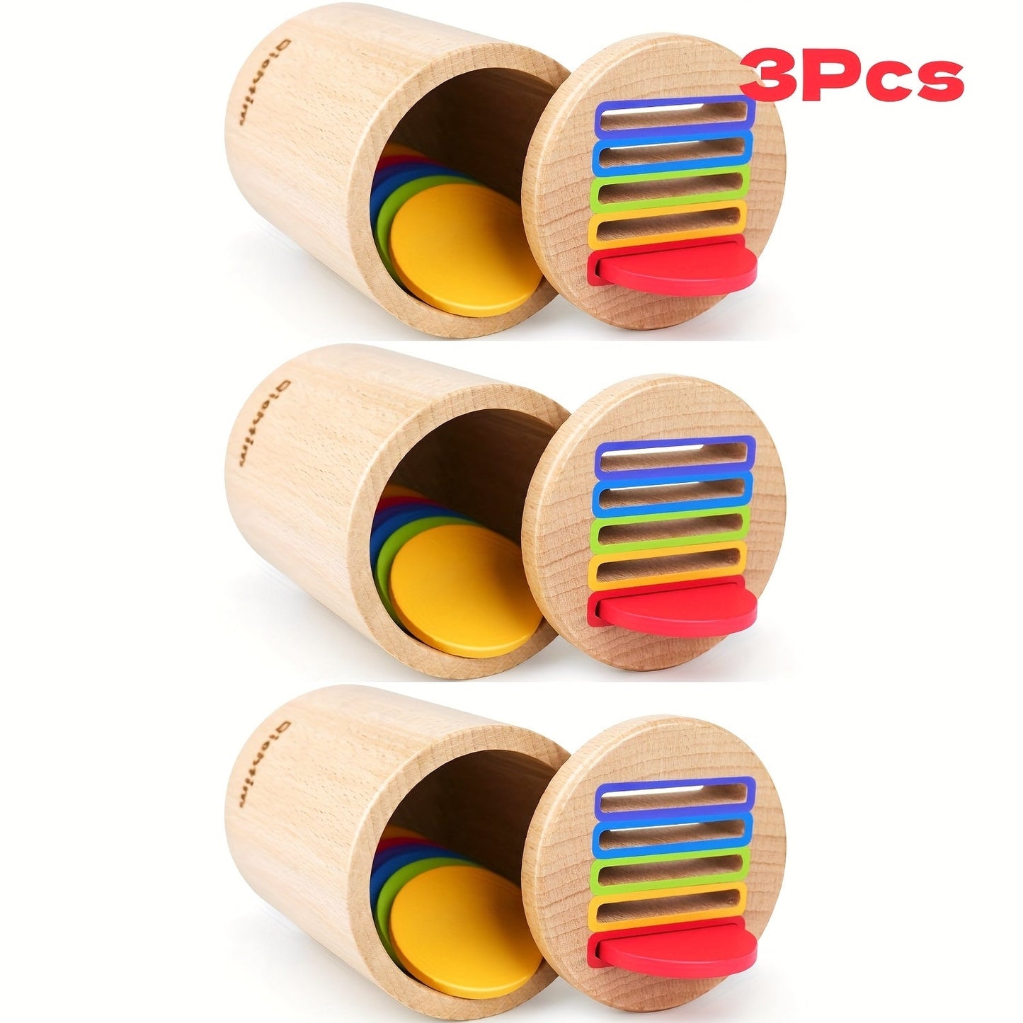 Wooden Color Sorting Coin Box Toy for Toddlers 1+, Montessori Educational Sensory Learning Toy with 10 Colorful Blocks & Storage Bag
