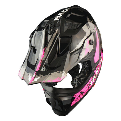 Motorcycle Helmet 1STORM Dirt-Bike Full-Face Shell with Peak Visor, XS-XXL Sizes, Padded Liner and Graphic Styles