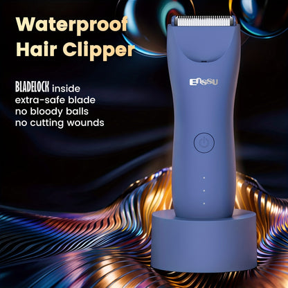 Electric Body Hair Trimmer for Men and Women with Replaceable Ceramic Blade in Blue or Black