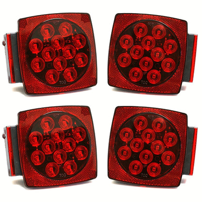 12V LED Trailer Tail Lights Kit – Stop, Turn Signal, Brake & License Plate Light for Trailers Under 80" – Boat, RV, Camper, Truck