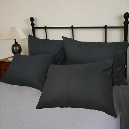 Microfiber Pillowcases Set of 4 – Soft Brushed 90GSM Wrinkle-Resistant Envelope Closure Pillow Covers, Queen & King Size, Multiple Colors