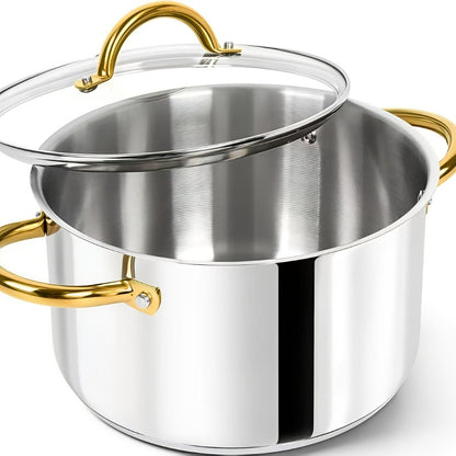Stainless Steel Non-Stick Cookware Set 1 11 & 13 Piece, Dishwasher & Kitchen Cooking Set, Frying Boiling Stir-Fry Pots and Pans